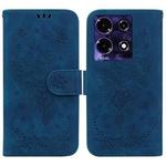 For Infinix Note 30 Butterfly Rose Embossed Leather Phone Case(Blue)