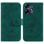 For Infinix Hot 30 Butterfly Rose Embossed Leather Phone Case(Green)