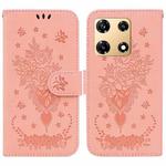 For Infinix Note 30 Pro Butterfly Rose Embossed Leather Phone Case(Pink)