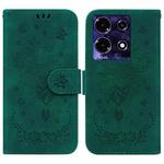 For Infinix Note 30i Butterfly Rose Embossed Leather Phone Case(Green)