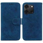 For Infinix Smart 7 India/7 Plus Butterfly Rose Embossed Leather Phone Case(Blue)