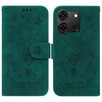 For Infinix Smart 7 India/7 Plus Butterfly Rose Embossed Leather Phone Case(Green)