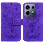 For Infinix Note 30 VIP Butterfly Rose Embossed Leather Phone Case(Purple)