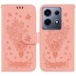 For Infinix Note 30 VIP Butterfly Rose Embossed Leather Phone Case(Pink)