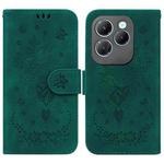 For Infinix Hot 40 / 40 Pro Butterfly Rose Embossed Leather Phone Case(Green)