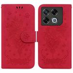 For Infinix GT 20 Pro Butterfly Rose Embossed Leather Phone Case(Red)