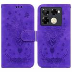 For Infinix Note 40 Pro 4G / 5G Butterfly Rose Embossed Leather Phone Case(Purple)