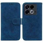 For Infinix Note 40 4G Butterfly Rose Embossed Leather Phone Case(Blue)