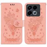 For Infinix Note 40 4G Butterfly Rose Embossed Leather Phone Case(Pink)