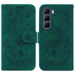 For Infinix Hot 50 4G Butterfly Rose Embossed Leather Phone Case(Green)