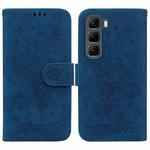 For Infinix Hot 50 5G Butterfly Rose Embossed Leather Phone Case(Blue)