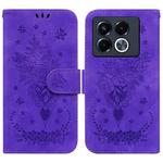 For Infinix Note 40 5G Butterfly Rose Embossed Leather Phone Case(Purple)