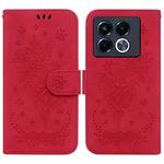 For Infinix Note 40 5G Butterfly Rose Embossed Leather Phone Case(Red)