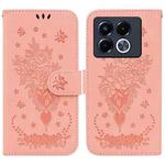 For Infinix Note 40 5G Butterfly Rose Embossed Leather Phone Case(Pink)