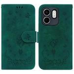 For Infinix Hot 50i / Smart 9 Butterfly Rose Embossed Leather Phone Case(Green)