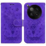 For Infinix Zero 40 4G / 5G Butterfly Rose Embossed Leather Phone Case(Purple)