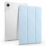 For Xiaomi Redmi Pad Pro 12.1 3-fold Clear TPU Smart Leather Tablet Case with Pen Slot(Ice Blue)