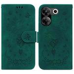 For Tecno Camon 20 Pro 5G Butterfly Rose Embossed Leather Phone Case(Green)