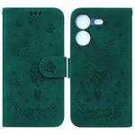 For Tecno Pova 5 Butterfly Rose Embossed Leather Phone Case(Green)