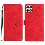 For Honor X8 / X30i Flower Embossing Pattern Leather Phone Case(Red)