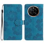 For Honor Magic7 Pro Flower Embossing Pattern Leather Phone Case(Blue)