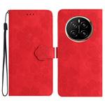 For Honor Magic7 Flower Embossing Pattern Leather Phone Case(Red)