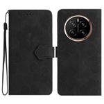 For Honor Magic7 Flower Embossing Pattern Leather Phone Case(Black)
