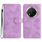For Honor X9C Flower Embossing Pattern Leather Phone Case(Purple)
