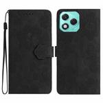 For Honor 400 Lite Global Flower Embossing Pattern Leather Phone Case(Black)