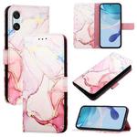 For Sony Xperia 10 VI PT003 Marble Pattern Flip Leather Phone Case(Rose Gold LS005)