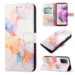 For Xiaomi Redmi Note 12S 4G Global PT003 Marble Pattern Flip Leather Phone Case(Galaxy Marble White LS004)