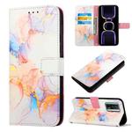 For Xiaomi Poco F5 Pro 5G/Redmi K60 PT003 Marble Pattern Flip Leather Phone Case(Galaxy Marble White LS004)