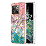 For OnePlus 10T 5G / Ace Pro Electroplating IMD TPU Phone Case with Ring(Colorful Scales)