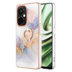 For OnePlus Nord CE 3 5G/CE 3 Lite 5G Electroplating IMD TPU Phone Case with Ring(White Marble)
