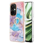 For OnePlus Nord CE 3 5G/CE 3 Lite 5G Electroplating IMD TPU Phone Case with Ring(Blue Marble)