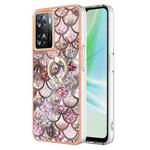 For OnePlus Nord N300 Electroplating IMD TPU Phone Case with Ring(Pink Scales)