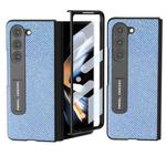 For Samsung Galaxy Z Fold5 ABEEL Integrated Diamond Series Black Edge Phone Case with Holder(Sapphire Blue)
