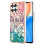 For Honor X8 4G Electroplating IMD TPU Phone Case with Ring(Colorful Scales)