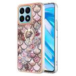 For Honor X8a Electroplating IMD TPU Phone Case with Ring(Pink Scales)
