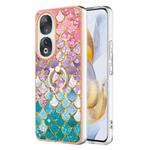 For Honor 90 5G Electroplating IMD TPU Phone Case with Ring(Colorful Scales)