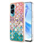 For Honor 90 Lite 5G Electroplating IMD TPU Phone Case with Ring(Colorful Scales)