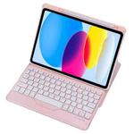 For iPad 10th Gen 10.9 2022 F10B 360 Rotation Acrylic Transparent Bluetooth Keyboard Leather Case(Pink)