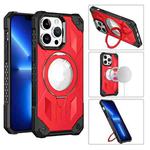 For iPhone 14 Plus MagSafe Magnetic Holder Phone Case(Red)