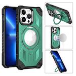 For iPhone 14 MagSafe Magnetic Holder Phone Case(Green)