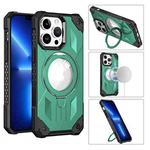For iPhone 12 Pro Max MagSafe Magnetic Holder Phone Case(Green)