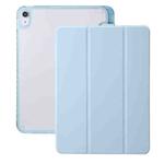 For iPad 10th Gen 10.9 2022 Clear Acrylic 3-Fold Leather Tablet Case(Ice Blue)
