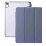 For iPad 10th Gen 10.9 2022 Clear Acrylic 3-Fold Leather Tablet Case(Lavender Purple)