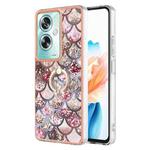 For OPPO A79 5G Global Electroplating IMD TPU Phone Case with Ring(Pink Scales)