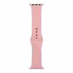 For Apple Watch Ultra 49mm / Series 8&7 45mm / SE 2&6&SE&5&4 44mm / 3&2&1 42mm Silicone Watch Band, Short Section (female)(Rose Pink)