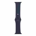 For Apple Watch Ultra 49mm / Series 8&7 45mm / SE 2&6&SE&5&4 44mm / 3&2&1 42mm Silicone Watch Band, Short Section (female)(Midnight Blue)